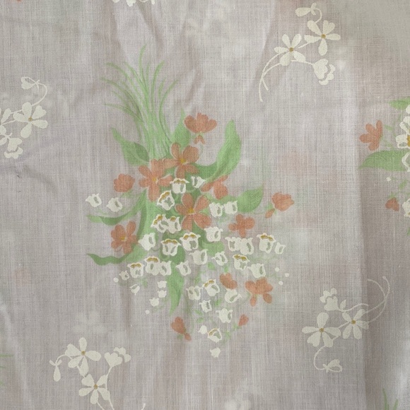 VTG 60’s 70’s Floral Lily of The Valley Night Gown Dress - Picture 7 of 7